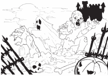 Ausmalbilder Halloween Kurbis Gespenster Hexen Vampire Monster Zombie Gruseln