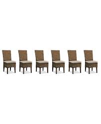 17.75 wide x 18.5 deep x 31 inches high, with a seat height of 17.5 inches. Furniture Calypso Dining Chair 6 Pc Set 6 Woven Side Chairs Reviews Furniture Macy S