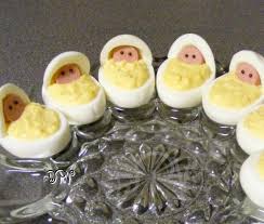 Newborn Babies Deviled Eggs Baby Shower Recipe Recipe Eggs For Baby Baby Shower Food Baby Shower Fun