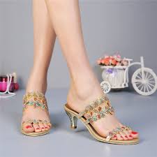 Amazon Com Unicoratha Women 39 S Colorful Crystal Mid Heel Evening Party Dress Sandals Rhinestone Bridal Shoes H Heels Sandals Heels Wedding Party Sandals