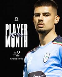 𝐁𝐔𝐑𝐍𝐈𝐄'𝐒 𝐀𝐁𝐋𝐀𝐙𝐄 🔥 Congratulations to @tj_burnie for being  named as the NPL Defender of the Month for August! 💪🏻