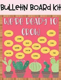 Many new teachers get caught up in constantly changing their displays because they feel like they have to, not realizing problem: We Re Ready To Grow Cactus Succulent Themed Bulletin Board Kit By Msbin2nd