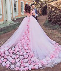 A white wedding dress may be the tradition, but it's not the only option for today's modern bride. Rose Flower Wedding Dresses Pink Wedding Dress Ball Gown Wedding Dresses Fairytale Wedding Dresses Quinceanera Dresses Co Dau Ä'am CÆ°á»i Cong Chua