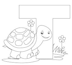 T For Cute Baby Turtle Coloring Pages Turtle Coloring Pages Alphabet Coloring Pages Coloring Pages