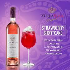 Stella Rosa Wines Original Cocktail Recipe Strawberry Shortcake Combine 1 2 Oz Grenadine Stella R Wine Mixed Drinks Stella Rosa Wine Recipes Wine Drinks