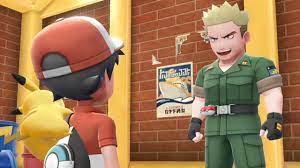 In red and blue, he wears a military jacket and black boots. Pokemon Lets Go Pikachu Gym Leader Lt Surge Youtube
