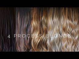 4 Process Blonde Hair Tutorial Youtube Hair Tutorial Lightening Dark Hair Dark Blonde Hair