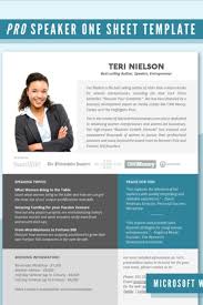 Pro Speaker One Sheet Template Docx In 2020 Professional Speakers Event Director Speaker