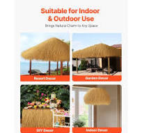 VEVOR Artificial Thatch Grass Roof, 0.5 x 6 m Tiki Bar Hut Thatch Roofing  Roll, Waterproof & Fire-Resistant, Palapa Tiki Roof Mat for Patio Pool  Beach ...