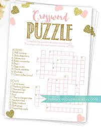 Baby Shower Crossword Puzzle Game Pink And Gold Girl Baby Etsy Girl Baby Shower Party Gold Baby Showers Baby Shower