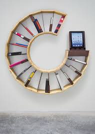 Diy cardboard tube wall shelves. Modern Bookcase Colored Interior Design Inspirations
