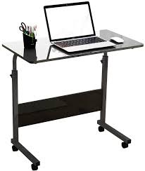 Amazon Com Dlandfurniture Mobile Side Table 31 5 Inches Tablet Wheels Mobile Laptop Adjustable Computer Stand Adjustable Computer Desk Adjustable Height Desk