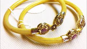 Tanishq Gold Karay Design In Dubai Latest Gold Karay With Chain Youtube Gold Bangles Gold Carat Gold