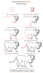 How To Draw An Asian Lion Drawings Lion Drawing Draw