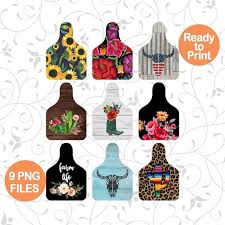 Cow Tag Sublimation Template Bundle Cattle Ear Tag Png Key Etsy In 2020 Ear Tag Printed Fans Digital Art Design