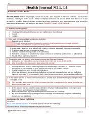 Copy Of Health Hs M11 L4 Journal Docx B2 Health Journal M11 L4 Name Mackenzie Evans Instructions Follow The Prompts Which Are In Pink And Respond In Course Hero