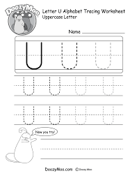 uppercase letter u tracing worksheet worksheets free letters preschool 