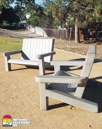 Precast Concrete Adirondack Style Bench A New Take On A Classic Adirondack Chair Design Built For Two Concrete Bench Outdoor Furniture Sets Outdoor Chairs
