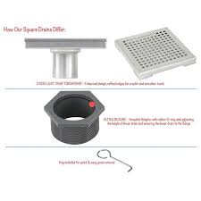 Its design gives a single person the right amount of leverage and control to lift even the most stubborn of covers. Shower Square Drain 6inch Checker Pattern Grate W Threaded Adaptor And Adjustable Leveling Feet Overstock 20709378