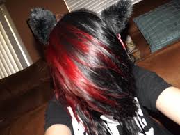 Here we have hair that is half red and half black. Dying My Hair Black And Red Youtube