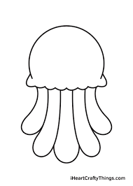 Then draw a wavy line at the bottom. Jellyfish Drawing How To Draw A Jellyfish Step By Step