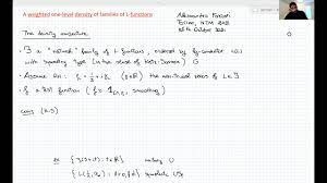 A weighted one-level density of families of L-functions - Alessandro  Fazzari - YouTube