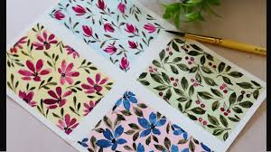Modern watercolor floral background pattern. How To Paint Watercolor Floral Pattern Floral Print Flower Background Paintingtutorial For Beginners Youtube