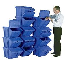 The warehouse containers can save space during transportation on euro pallets. Heavy Duty Storage Bin With Lid Blue 374350 Hunt Office Ireland
