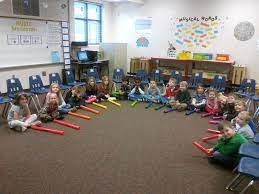 We Music Hses Kindergartners Love The Boomwhackers Kindergarten Music Music Classroom Preschool Music