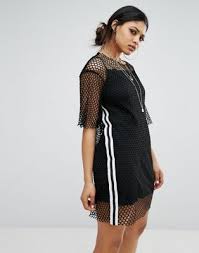 Bones Oversized T Shirt Dress In Large Fishnet With Sports Trim Fashion Fishnet Dress Maxi Dress Prom