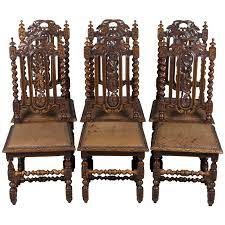 French Provincial Carved Oak Dining Room Chairs Set Of 6 Antique Dining Chairs Dining Chair Design Oak Dining Room