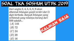 Tips menghadapi soal utbk matematika zenius blog. Pembahasan Soal Tka Matematika Soshum Utbk 2019 Aturan Perkalian Youtube