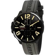 Sie kann optimal kombiniert werden und verleiht deinem alltagslook einen hauch von drama und zeitloser eleganz. U Boat Capsoil Herrenuhr Chronograph Schwarz Mit Silikonband 45 Mm 8109 A Uhrenonline24