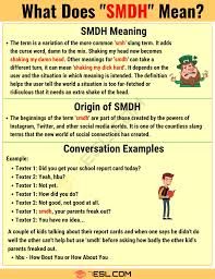 Smdh Meaning What Does Smdh Mean And Stand For With Useful Examples 7 E S L Confusing Words Sms Language Vocabulary Words