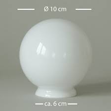 Glaskugel Ersatzglas ø 10 Cm In Opalweiß Mit ø 6 Cm