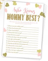 Who Knows Mommy Best Printable Baby Shower Game Pink And Etsy Sprinkle Baby Shower Baby Girl Shower Themes Baby Shower Funny