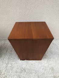 Brutalist style end table cube. Pair Of Midcentury End Table Cube Boxes With Storage Interiors For Sale At 1stdibs