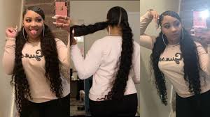 Two Ponytails With Swoop Klaiyi Hair Black Friday Sale Youtube In 2020 Hair Ponytail Styles Two Ponytails Weave Ponytail