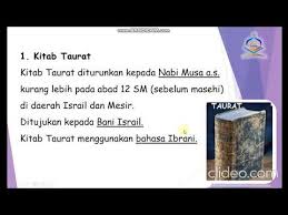 Kitab taurat itu sendiri memang diturunkan dalam bahasa ibrani. 2b Mengenal Kitab Kitab Allah Swt Kelas 5 Sd Semester 1 Pelajaran Ke 2 Sub Pelajaran 2 Youtube