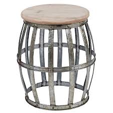 Woven Galvanized Metal Accent Table Kirklands Metal Accent Table End Tables Galvanized Barrel Table