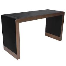 Inset Leather And Bronzed Chrome Desk Or Console Table Leather Console Table Console Table Metal Furniture