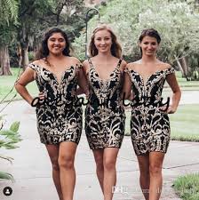 Wedding & engagement jewelry engagement rings wedding bands wedding & engagement ring guide. Little Black Dress Short Gold Lace Bridesmaid Dresses 2020 Luxury Applique Summer Holiday Beach Junior Wedding Party Guest Gowns From Alegant Lady 117 09 Dhgate Com