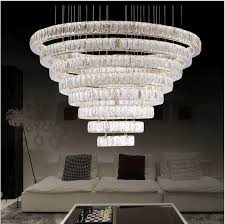 Aliexpress Com Buy Modern 8 Ring Stainless Steel Ceiling Lamp Crystal Led Chandelier Fixture Crystal Lustre Led Ceiling Lamp Led Chandelier Hotel Chandelier