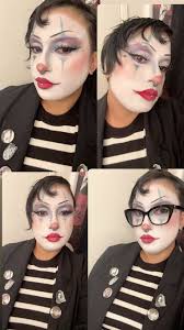 Just Clowning around 🤡 #clown #clownmakeup #clowns #pixiecut #shorthair  #romanticmakeup #mimemakeup #romanticgoth