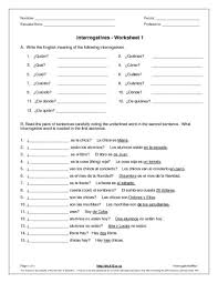 Interrogatives 6th 7th Grade Worksheet Lesson Pla Spanish Worksheets Spanish Question Words Writing Worksheets