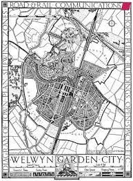 Plan Of Welwyn Garden City 1921 By Louis De Soissons Image Taken From Milton Keynes Image And Reality By Terence Bendixson Garden City Welwyn City Sketch