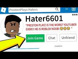 Playing Roblox With My Biggest Hater Youtube Roblox Play Roblox Preston Playz