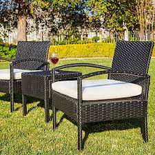 Amazon Com M W 3 Pieces Patio Sofa Set Pe Wicker Rattan Outdoor Sectional Furniture 2 Cushioned Chair Patio Sofa Set Backyard Seating Wicker Patio Furniture