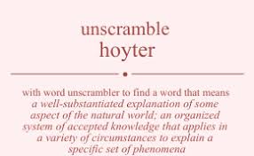 Free word maker for creating words from different letter combinations. Unscramble Hoyter