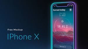 Neon Iphone X Mockup Iphone Mockup Psd Template Free Mockup